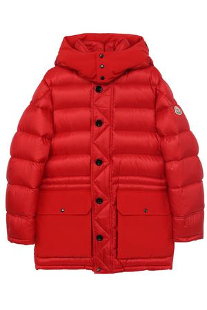 Пуховая куртка с текстильной отделкой и капюшоном Moncler Enfant Moncler C2-954-42336-85-53334/12-14A вариант 2 купить с доставкой