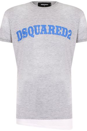 Футболка с логотипом бренда из смеси хлопка и вискозы Dsquared2 Dsquared2 S71GD0695/S22146 купить с доставкой