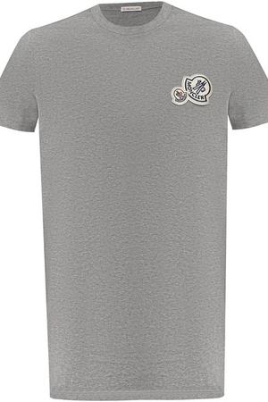 Хлопковая футболка с нашивками Moncler Moncler D2-091-80325-00-8390Y вариант 4 купить с доставкой