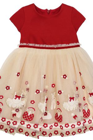 Многослойное платье с завышенной талией и вышивкой Monnalisa Monnalisa 310908A8 купить с доставкой