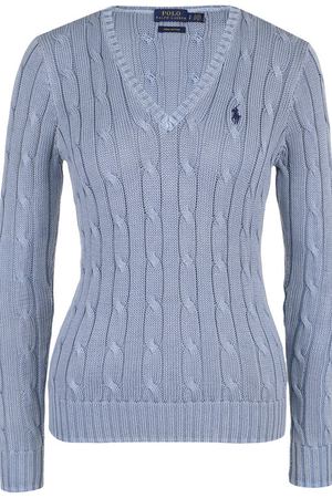 Пуловер фактурной вязки с логотипом бренда Polo Ralph Lauren Polo Ralph Lauren 211580008 вариант 3 купить с доставкой
