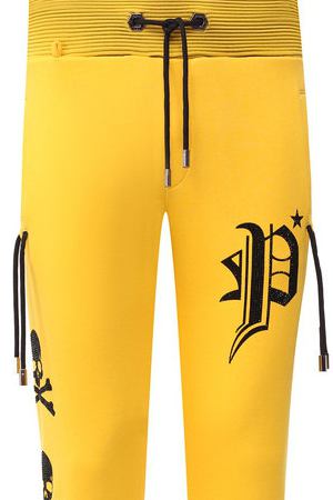 Хлопковые джоггеры с принтом Philipp Plein Philipp Plein A18C MJT0807 PJ0002N купить с доставкой