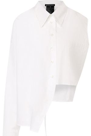 Однотонная хлопковая блуза асимметричного кроя Ann Demeulemeester Ann Demeulemeester 1801-2022-128-001 вариант 2 купить с доставкой