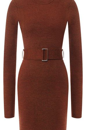 Шерстяное платье-миди с поясом Victoria Beckham Victoria Beckham DR KNT 6617 AW18M MELANGE SP0NGE вариант 2