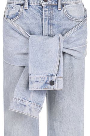 Джинсы прямого кроя с потертостями Denim X Alexander Wang Alexander Wang 4D994211BY купить с доставкой