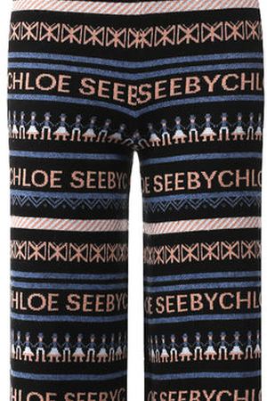 Укороченные брюки с логотипом бренда See by Chloé See By Chloe CHS18WMT01540 вариант 2