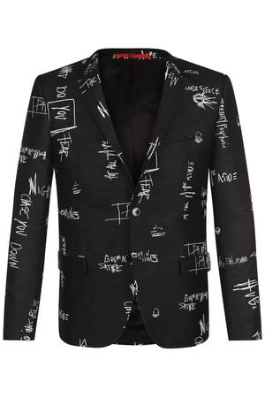Однобортный приталенный пиджак с принтом HUGO Hugo Hugo Boss 50383103
