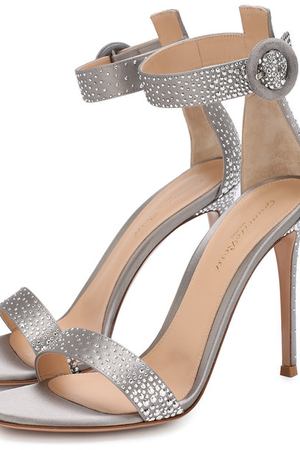 Атласные босоножки Lennox с кристаллами на шпильке Gianvito Rossi Gianvito Rossi G60047.15RIC.RASFUM0