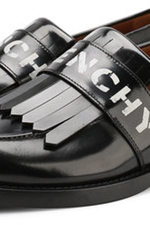 Кожаные лоферы с бахромой и логотипом бренда Givenchy Givenchy BH200EH08D купить с доставкой