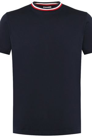Хлопковая футболка с контрастной отделкой Moncler Moncler D2-091-80283-00-8390Y вариант 5 купить с доставкой
