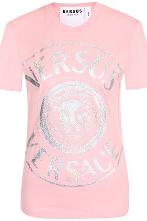 Хлопковая футболка с круглым вырезом и логотипом бренда Versus Versace Versus Versace BD90656/BJ10388 купить с доставкой