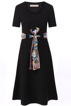 Шерстяное платье с круглым вырезом и контрастным поясом Emilio Pucci Emilio Pucci 8RRG30/8R605