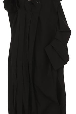 Шерстяное платье асимметричного кроя с разрезом Yohji Yamamoto Yohji Yamamoto FW-D12-100 купить с доставкой