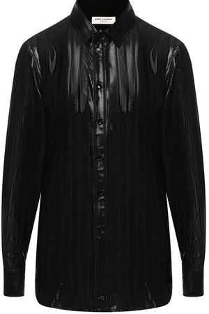Шелковая блуза с отложным воротником Saint Laurent Saint Laurent 395733/Y251T купить с доставкой