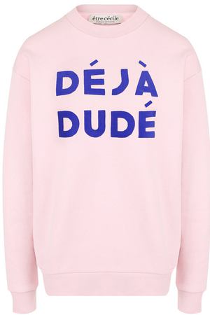 Хлопковый свитшот с круглым вырезом и надписью Etre Cecile Etre Cecile DEJADUDE-BFS 330G C0TT0N FLEECE