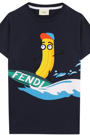 Хлопковая футболка с принтом Fendi Fendi JMI188/7AJ/10A-12A