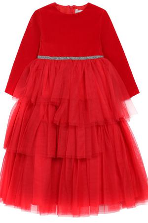 Хлопковое платье с многослойной отделкой Il Gufo Il Gufo A18VL290V0001/2A-4A купить с доставкой