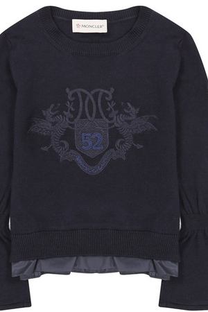 Шерстяной свитер с декоративной отделкой Moncler Enfant Moncler C2-954-90525-55-9699D/4-6A купить с доставкой