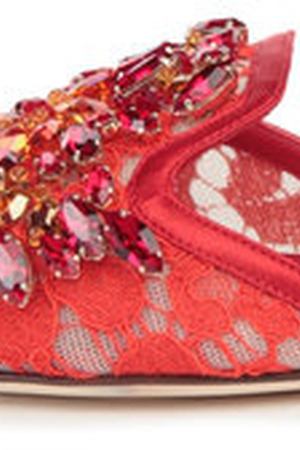Кружевные шлепанцы Bianca с кристаллами Dolce & Gabbana Dolce & Gabbana 0112/CQ0022/AL198 вариант 2