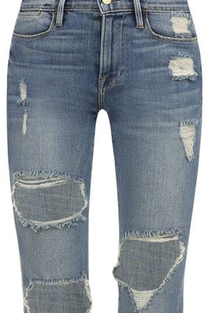 Джинсы прямого кроя с потертостями Frame Denim Frame LHST6540 купить с доставкой