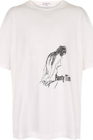 Хлопковая футболка свободного кроя с принтом Yohji Yamamoto Yohji Yamamoto HK-T21-077