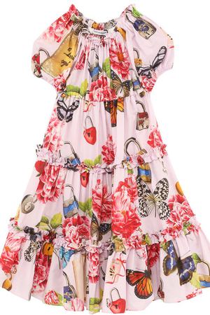 Хлопковое платье свободного кроя с принтом Dolce & Gabbana Dolce & Gabbana L59D07/FS578/2-6