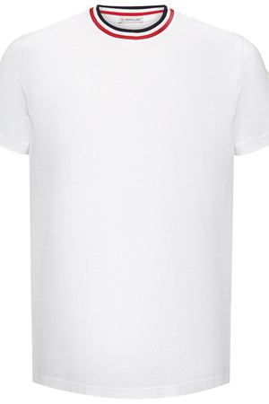 Хлопковая футболка с контрастной отделкой Moncler Moncler D2-091-80283-00-8390Y