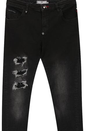 Джинсы с декоративными потертостями Philipp Plein Philipp Plein A18C BDT0067 PDE004N/12-16 купить с доставкой