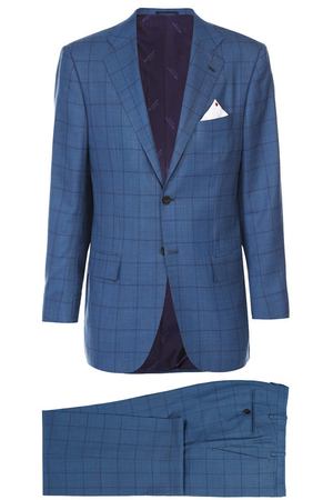 Шерстяной приталенный костюм в клетку Kiton Kiton UA81/1X06 вариант 2