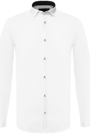 Хлопковая рубашка с воротником кент Philipp Plein Philipp Plein A18C MRP0590 PTE012N купить с доставкой