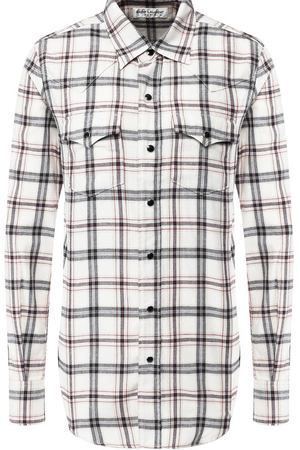 Хлопковая блуза в клетку Saint Laurent Saint Laurent 537026/Y833R купить с доставкой