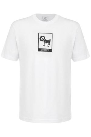 Хлопковая футболка с круглым вырезом и принтом Vetements Vetements UAH19TR303