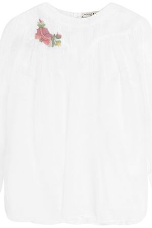 Хлопковое платье свободного кроя с вышивкой бисером Natasha Zinko Natasha Zinko PF8921/10-14 купить с доставкой