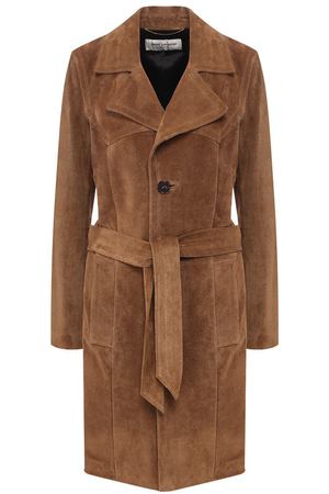 Кожаное пальто с поясом Saint Laurent Saint Laurent 535545/YC2QH