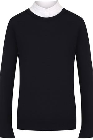 Шерстяной пуловер с контрастными вставками и воротником-стойкой Windsor Windsor 52 DP809 10001583 купить с доставкой