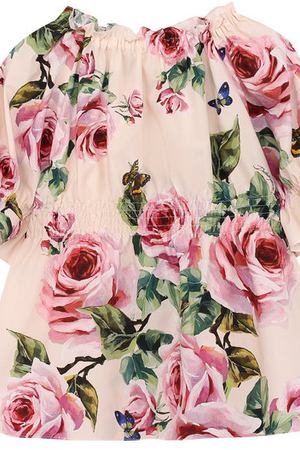 Хлопковая блуза с принтом и эластичными вставками Dolce & Gabbana Dolce & Gabbana L53S40/FS56F/8-14