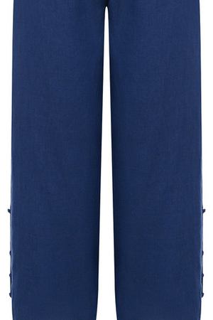 Однотонные льняные брюки с карманами 120% Lino 120% Lino N1W2329/0253/000 купить с доставкой