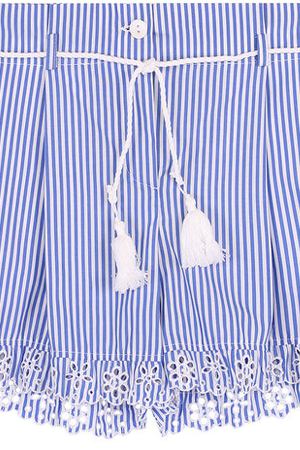 Хлопковые шорты с фестонами и поясом с кисточками Ermanno Scervino Ermanno Scervino 42 I PC01/10-16