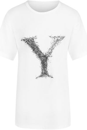 Хлопковая футболка с принтом Yohji Yamamoto Yohji Yamamoto NK-T53-072