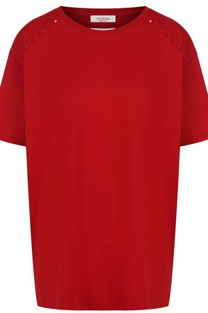 Однотонная хлопковая футболка свободного кроя Valentino Valentino PB3MG07B/3UC вариант 2 купить с доставкой