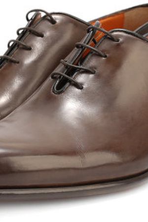 Кожаные оксфорды с патинированием Santoni Santoni MCCR14774BC4IVVD