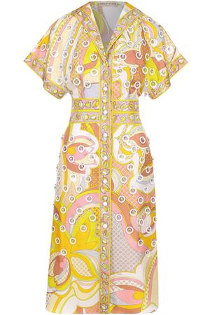 Приталенное шелковое платье с принтом Emilio Pucci Emilio Pucci 82RI19/82730