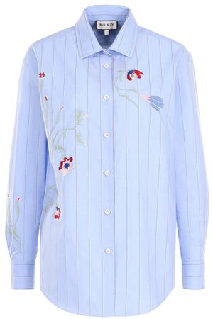 Хлопковая блуза прямого кроя с вышивкой Paul&Joe Paul&Joe GAULISER0N