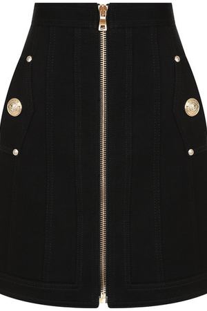 Джинсовая мини-юбка на молнии Balmain Balmain 144470/D003