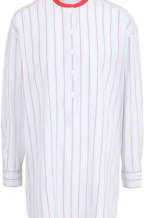 Шелковая блуза в полоску с контрастным воротником Loro Piana Loro Piana FAI1117