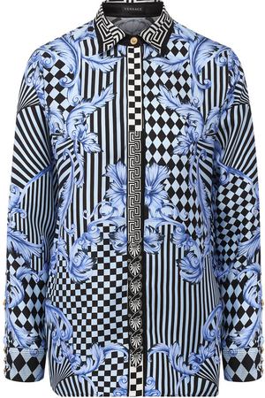 Шелковая блуза с принтом Versace Versace A80750/A226710