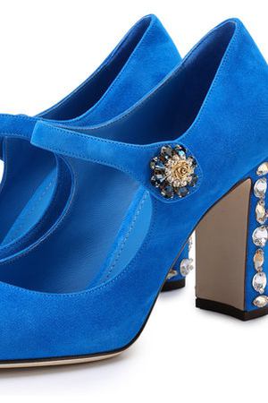Замшевые туфли Vally на декорированном каблуке Dolce & Gabbana Dolce & Gabbana CD0684/AI884 вариант 2