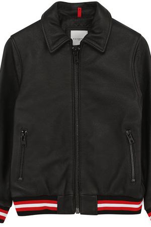Кожаная куртка на молнии с эластичными манжетами и отложным воротником Givenchy Givenchy H26013 купить с доставкой