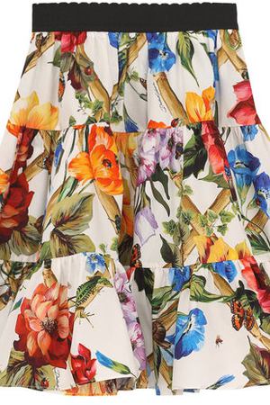 Хлопковая юбка свободного кроя с принтом и эластичным поясом Dolce & Gabbana Dolce & Gabbana L52I71/FS57R/2-6