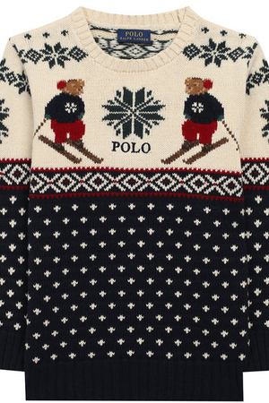 Пуловер из смеси хлопка и шерсти Polo Ralph Lauren Polo Ralph Lauren 322711960 купить с доставкой